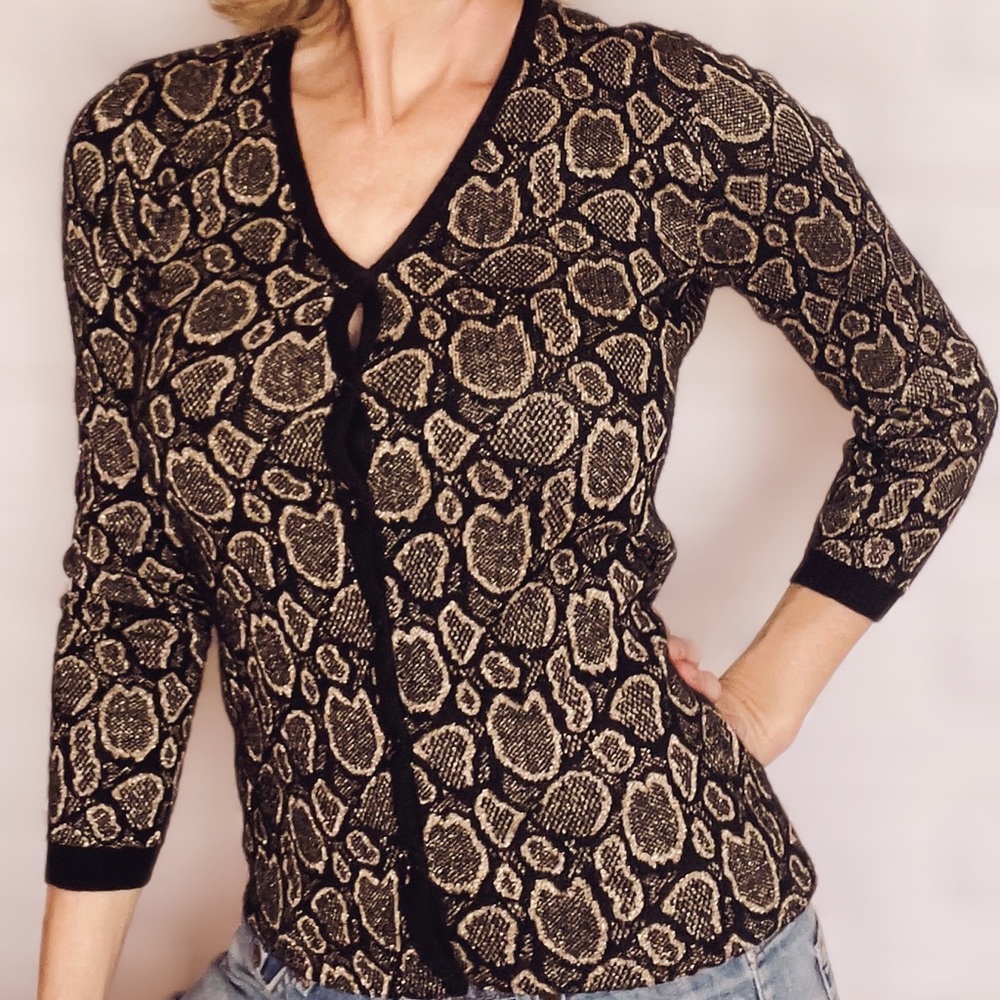 Vintage GIVENCHY Metallic Leopard Print Sweater